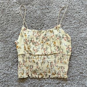 Pacsun/ LA hearts yellow flowered top